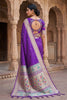 Stylish Purple Paithani Silk Zari Butti Weaving Saree