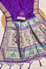 Stylish Purple Paithani Silk Zari Butti Weaving Saree