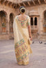 Lovely Cream Paithani Silk Zari Butti Weaving Saree