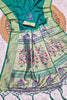 Grateful Teal Blue Paithani Silk Zari Butti Weaving Saree