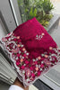 Elegant Wine Space Silk Saree Embroidery and Cutwork Border for Women