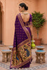 Premium Dark Purple Soft Paithani Silk Zari Weaving Meenakari Saree for Women