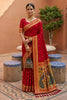 Lovely Red Soft Paithani Silk Zari Weaving Meenakari Saree for Women
