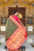 Luxurious Green Soft Paithani Silk Zari Weaving Meenakari Saree for Women