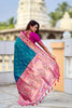 Premium Teal Blue Soft Paithani Silk Zari Weaving Meenakari Saree for Women