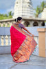 Stunning Rani Pink Soft Paithani Silk Zari Weaving Meenakari Saree for Women