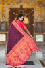 Awesome Wine Soft Paithani Silk Zari Weaving Meenakari Saree for Women