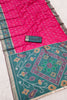 Beautiful Rani Pink Pochampalli Silk Weaving with Zari Border Saree for Women