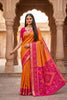 Elegant Orange Pochampalli Silk Zari Weaving Saree for Women