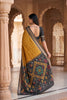 Premium Mustard Yellow Pochampalli Silk Zari Weaving Saree for Women