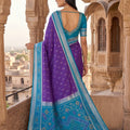 Stylish Purple Pochampalli Silk Zari Weaving Saree for Women