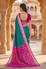 Royal Teal Blue Pochampalli Silk Zari Weaving Saree for Women