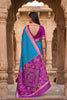 Vibrant Sky Blue Pochampalli Silk Zari Weaving Saree for Women