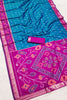 Vibrant Sky Blue Pochampalli Silk Zari Weaving Saree for Women