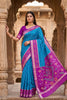 Vibrant Sky Blue Pochampalli Silk Zari Weaving Saree for Women
