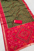 Graceful Olive Green Pochampalli Silk Zari Weaving Saree for Women