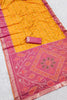 Grateful Mustard Yellow Pochampalli Silk Zari Weaving Saree for Women
