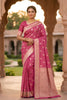 Beautiful Rani Pink Banarasi Silk Saree with Zari Weaving for Women