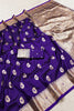 Elegant Purple Banarasi Silk Saree with Zari Weaving for Women