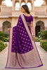 Royal Deep Purple Banarasi Silk Saree with Zari Weaving for Women
