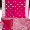 Lovely Rani Pink Banarasi Silk Saree with Zari Weaving for Women