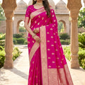 Lovely Rani Pink Banarasi Silk Saree with Zari Weaving for Women