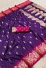 Elegant Purple Banarasi Silk Saree Zari Weaving for Women