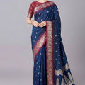 Royal Navy Blue Banarasi Silk Saree Zari Weaving Women