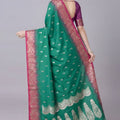 Vibrant Green Banarasi Silk Saree Zari Weaving for Women