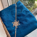 Stylish Teal Blue Crush Rangoli Silk Saree Beads Embroidery Work for Women