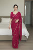 Beautiful Rani Pink Crush Rangoli Silk Saree Beads Embroidery Work for Women