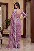 Lovely Mauve Net Saree Beads Pearls Embroidery Work for Women
