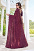 Elegant Wine Fendy Satin Silk Heavy Hand Work Saree for Women