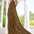 Premium Olive Green Fendy Satin Silk Heavy Hand Work Saree for Women