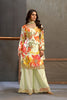 Elegant Cream Chinon Thread Embroidery Work Kurta Palazzo Set for Women