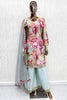 Graceful Pastel Green Chinon Thread Embroidery Work Kurta Palazzo Set for Women