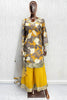 Stylish Mustard Yellow Chinon Thread Embroidery Work Kurta Palazzo Set for Women
