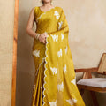 Premium Mustard Yellow Rangoli Silk Embroidery Sequin Work Saree for Women