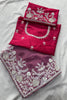 Elegant Mauve Pure Gabana Silk Saree with Embroidery Cutwork for Women
