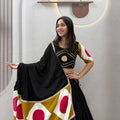 Stunning Black Multicolor Cotton Gota Patti Work Designer Lehenga Choli with Dupatta for Women