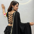Stunning Black Multicolor Cotton Gota Patti Work Designer Lehenga Choli with Dupatta for Women