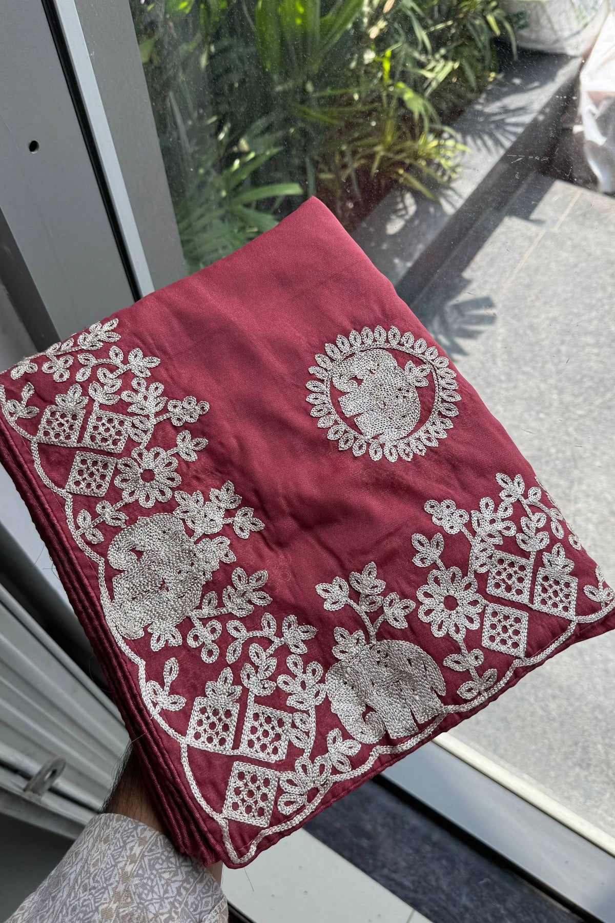 Beautiful Pink Soft Star Georgette Saree Embroidery Work for Women