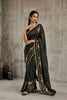 Stylish Dark Green Georgette Embroidery Work Saree for Women