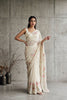 Vibrant Off White Georgette Embroidery Work Saree for Women