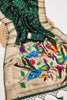 Graceful Green Organza Silk Elegant Woven Gold Zari Butta Saree for Women