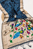 Royal Navy Blue Organza Silk Elegant Woven Gold Zari Butta Saree for Women