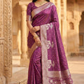 Beautiful Pink Pure Banarasi Silk Weaving Zari Motifs Designer Saree for Women