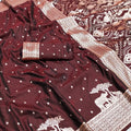 Premium Brown Pure Banarasi Silk Weaving Zari Motifs Designer Saree for Women