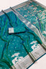 Amazing Teal Blue Pure Banarasi Silk Weaving Zari Motifs Designer Saree for Women