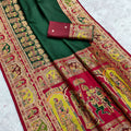 Graceful Green Pashmina Paithani Silk Woven Zari Saree for Women